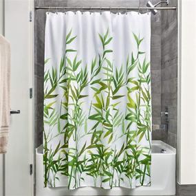 img 4 attached to 🚿 Anzu Fabric Shower Curtain - Water-Repellent Bath Liner for Kids, Guest, College Dorms, Master Bathrooms - 72x72 inches, Green