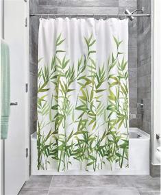 img 3 attached to 🚿 Anzu Fabric Shower Curtain - Water-Repellent Bath Liner for Kids, Guest, College Dorms, Master Bathrooms - 72x72 inches, Green