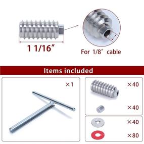 img 3 attached to 🛠️ Muzata 40Pack 1/8" Invisible Cable Railing Kit: Swage Lag Screw CableGenie with Protective Sleeve - T316 Stainless Steel, 20 Cable Lines - Ideal for Wood Posts, CV1 CG1