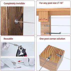 img 2 attached to 🛠️ Muzata 40Pack 1/8" Invisible Cable Railing Kit: Swage Lag Screw CableGenie with Protective Sleeve - T316 Stainless Steel, 20 Cable Lines - Ideal for Wood Posts, CV1 CG1