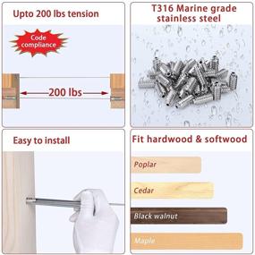 img 1 attached to 🛠️ Muzata 40Pack 1/8" Invisible Cable Railing Kit: Swage Lag Screw CableGenie with Protective Sleeve - T316 Stainless Steel, 20 Cable Lines - Ideal for Wood Posts, CV1 CG1