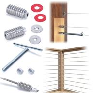 🛠️ muzata 40pack 1/8" invisible cable railing kit: swage lag screw cablegenie with protective sleeve - t316 stainless steel, 20 cable lines - ideal for wood posts, cv1 cg1 logo