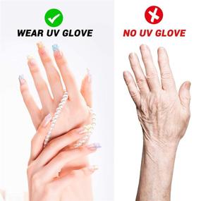 img 1 attached to 🍍 MelodySusie UV Protection Gloves for Nail Lamp - Professional Fingerless UPF50+ Gel Manicure Gloves, Sun Shield for Nail Art, Skin Care, and Hand Protection against UV Harm (Profusion of Pineapple)