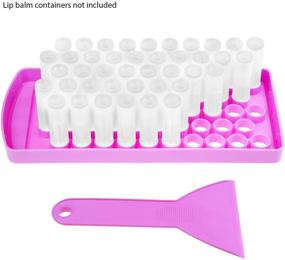 img 1 attached to 💜 Lip Balm Filling Tray and Spatula Set - Quick & Easy Pouring and Spreading Technology - Effortlessly Fill 50 Lip Balm Containers (5.5mL) in Seconds (Purple)