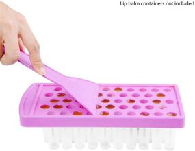 img 2 attached to 💜 Lip Balm Filling Tray and Spatula Set - Quick & Easy Pouring and Spreading Technology - Effortlessly Fill 50 Lip Balm Containers (5.5mL) in Seconds (Purple)