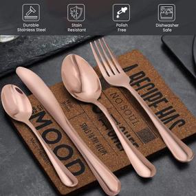 img 1 attached to Copper Stainless Steel Flatware Set