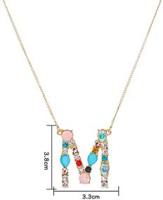 img 1 attached to 💎 Colorful Rhinestone Silver Gold Plated Initial Necklace for Girls and Women - MissNity 26 Letters Alphabet Pendant A-Z, 20" + 2