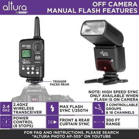 img 2 attached to 📸 Altura Photo AP-305C Canon Flash with Manual Trigger - Camera Flash for Canon R, RP, 90D, 80D, 70D, SL2, T7I, T6, T6I, 5D, 6D, 7D, M6, M50 - 2.4GHz TTL Speedlite for DSLR and Mirrorless Cameras
