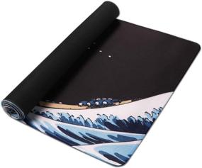 img 2 attached to 🎮 Ideal Partner for Work and Game: iLeadon Extended Gaming Mouse Pad with Non-Slip Water-Resistant Rubber Base, 35.1 x 15.75-inch, 2.5mm Thick XX-Large - Sea Wave Design