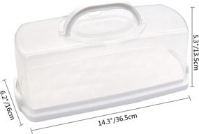 img 3 attached to 🍞 White Plastic Loaf Cake Storage Box with Portable Handle – Ideal for Storing Banana Bread and Pumpkin Bread