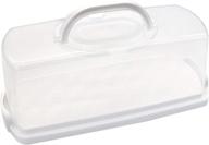 🍞 white plastic loaf cake storage box with portable handle – ideal for storing banana bread and pumpkin bread логотип