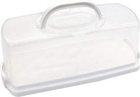 img 4 attached to 🍞 White Plastic Loaf Cake Storage Box with Portable Handle – Ideal for Storing Banana Bread and Pumpkin Bread