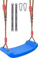 🏞️ funlove durable & lightweight plastic swing set for kids and adults - blue swing seat with adjustable hanging straps & carabiner логотип