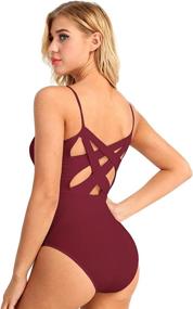 img 1 attached to Aislor Camisole Spaghetti Bodysuit Dancewear