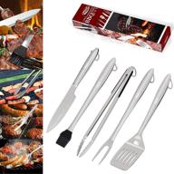 enhance your grilling experience with magic flame bbq grill accessories: a heavy duty set of essential 5 pcs barbecue utensils for men, made of extra thick stainless steel, 18-inch size - perfect camping bbq tools kit logo