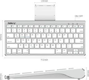 img 2 attached to Nulaxy KM13 Bluetooth Keyboard: Sliding Stand for Tablets & Phones - Apple iPad, iPhone, Samsung, Android Windows Compatibility - Silver
