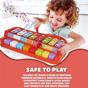 img 3 attached to 2-in-1 Baby Piano Xylophone for Toddlers by Toysery - Musical Instruments Toy with 8 Multicolored Key Scales, Crisp & Clear Tones, Mallets - Ideal for Toddler Learning Toys Ages 2-4