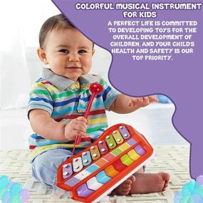 img 1 attached to 2-in-1 Baby Piano Xylophone for Toddlers by Toysery - Musical Instruments Toy with 8 Multicolored Key Scales, Crisp & Clear Tones, Mallets - Ideal for Toddler Learning Toys Ages 2-4