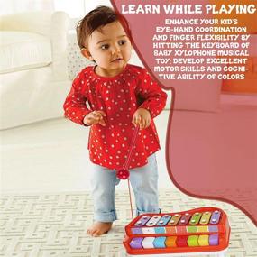 img 2 attached to 2-in-1 Baby Piano Xylophone for Toddlers by Toysery - Musical Instruments Toy with 8 Multicolored Key Scales, Crisp & Clear Tones, Mallets - Ideal for Toddler Learning Toys Ages 2-4