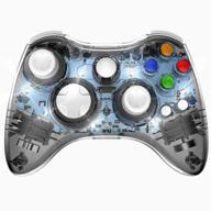 🎮 pawhits xbox 360 wireless controller: dual motor vibration gamepad for immersive gaming - black logo
