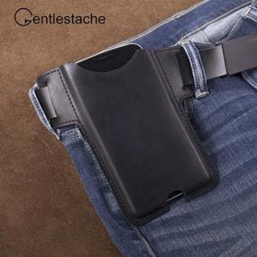 img 1 attached to 📱 Gentlestache Leather Cell Phone Holster: Premium Belt Holder for iPhone 12, 12 Pro Max, 11 Pro Max, XS Max, 8 Plus, Galaxy S20