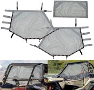 sresk rzr shade nets/utv window net/roll cage mesh guard for polaris rzr/atv cabs and roofs (gray) logo