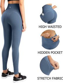 img 1 attached to ESPIDOO Waisted Control Workout Leggings