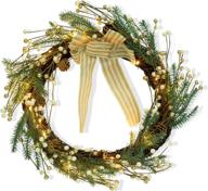 🎄 18 inch natural berry twig christmas wreath with timer and bow - pre-lit led warm light for indoor & outdoor decorations, prowreath artificial christmas wreath логотип