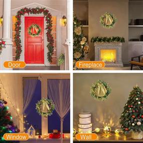 img 1 attached to 🎄 18 Inch Natural Berry Twig Christmas Wreath with Timer and Bow - Pre-lit LED Warm Light for Indoor & Outdoor Decorations, PROWREATH Artificial Christmas Wreath