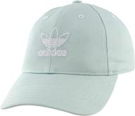 chic & comfy adidas women's originals outline logo relaxed adjustable cap in ash green/white – one size fits all logo