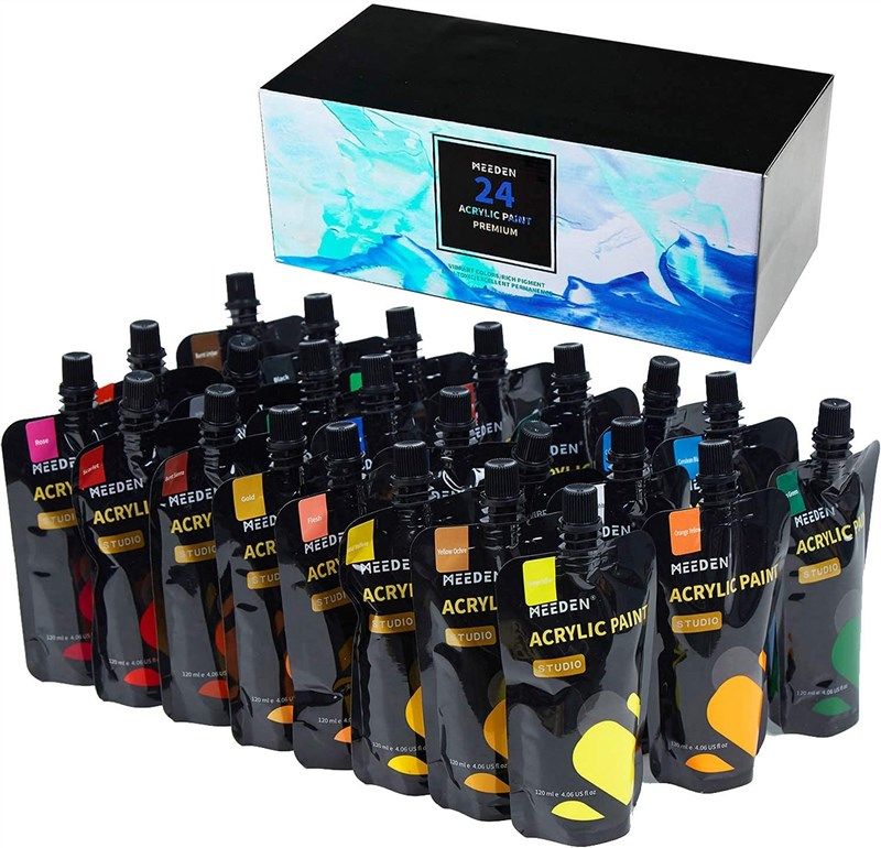 Meeden Acrylic Painting Set, 48 Tubes, Rich Pigments, Non-toxic