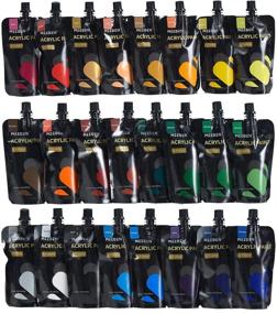 img 3 attached to 🎨 MEEDEN Acrylic Paint Set - 24 Colors (120 ml/4.06 oz.) | Rich Pigments, Non-Toxic | Ideal for Artists, Hobby Painters & Beginners