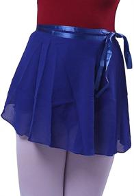 img 4 attached to 👗 Charming Woosun Girls Ballet Wrap Skirt: Kids Dance Skate Over Scarf Tutu Skirts, 32cm Length in Delicate Chiffon