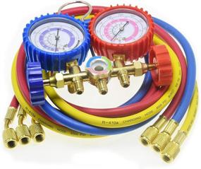 img 3 attached to 🔧 LEIMO AC Diagnostic Manifold Gauge Set for Freon Charging, Compatible with R410A R22 R404 Refrigerants, 1/4&#34; Thread Hose Set 60&#34; with 2 Quick Coupler - R410A Manifold Gauge Set