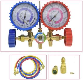 img 2 attached to 🔧 LEIMO AC Diagnostic Manifold Gauge Set for Freon Charging, Compatible with R410A R22 R404 Refrigerants, 1/4&#34; Thread Hose Set 60&#34; with 2 Quick Coupler - R410A Manifold Gauge Set