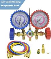 🔧 leimo ac diagnostic manifold gauge set for freon charging, compatible with r410a r22 r404 refrigerants, 1/4&#34; thread hose set 60&#34; with 2 quick coupler - r410a manifold gauge set logo