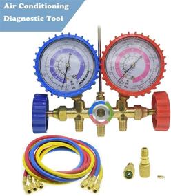 img 4 attached to 🔧 LEIMO AC Diagnostic Manifold Gauge Set for Freon Charging, Compatible with R410A R22 R404 Refrigerants, 1/4&#34; Thread Hose Set 60&#34; with 2 Quick Coupler - R410A Manifold Gauge Set