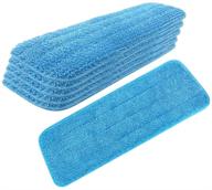 premium blue microfiber spray mop replacement heads - 6-pack wet dry mops, reusable pads for bona floor care system logo