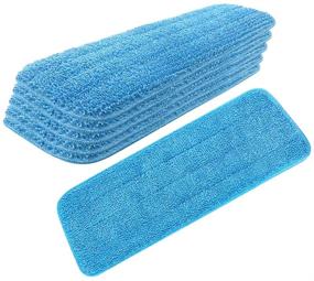 img 4 attached to Premium Blue Microfiber Spray Mop Replacement Heads - 6-Pack Wet Dry Mops, Reusable Pads for Bona Floor Care System