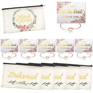 bridesmaid cosmetic pouches wedding bracelet logo