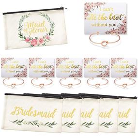 img 4 attached to Bridesmaid Cosmetic Pouches Wedding Bracelet