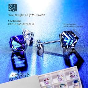 img 3 attached to 💎 NINASUN Kaleidoscope Crystal Earrings: 925 Sterling Silver Studs, Hypoallergenic for Sensitive Ears - Perfect Gift for Her with Delicate Jewelry Box (6mm)