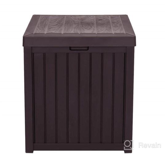 img 1 attached to 📦 Keter City 30 Gallon Resin Deck Box: Ideal Storage Solution for Patio Furniture, Pool Accessories, and Outdoor Toys in Brown review by Kelly Caballes