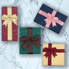 img 2 attached to 🎁 Premium Generic Solid Color Kraft Gift Wrapping Paper Set with Wrapping Ribbons - Ideal for Christmas, Birthdays, Weddings, and Holiday Parties - Includes 8 Sheets of 30.9 x 21.5 h Dimensions