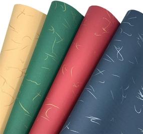 img 4 attached to 🎁 Premium Generic Solid Color Kraft Gift Wrapping Paper Set with Wrapping Ribbons - Ideal for Christmas, Birthdays, Weddings, and Holiday Parties - Includes 8 Sheets of 30.9 x 21.5 h Dimensions