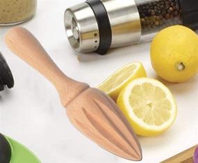 img 2 attached to 🍋 Natural Beechwood Squeezer: Wooden Reamer Juicer & Lemon Citrus Extractor – 6.3-Inch Handheld Juicer