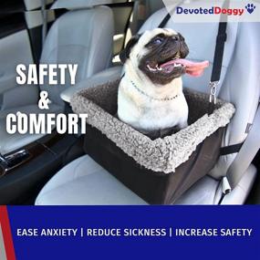 img 2 attached to Deluxe Dog Car Seat by Devoted Doggy - Adjustable Straps, Padded Cushioning, Metal Frame Encasing - Perfect for Pets up to 15lbs - Easy to Install, Collapsible & Easy to Clean