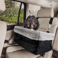 deluxe dog car seat by devoted doggy - adjustable straps, padded cushioning, metal frame encasing - perfect for pets up to 15lbs - easy to install, collapsible & easy to clean logo