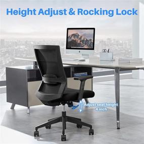 img 1 attached to 🪑 Ergonomic Mesh Home Office Chair with Adjustable Lumbar Support - Swivel Mid Back Computer Chair for Teens, Students, and Adults