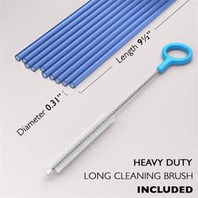 img 1 attached to ✨🥤 Fiesta 20-Pack of Durable Blue Plastic Straws with Sturdy Cleaning Brush - Ideal for Tumblers and Mason Jars - Dishwasher Safe | BPA & PFOA Free | Long-Lasting & Reusable